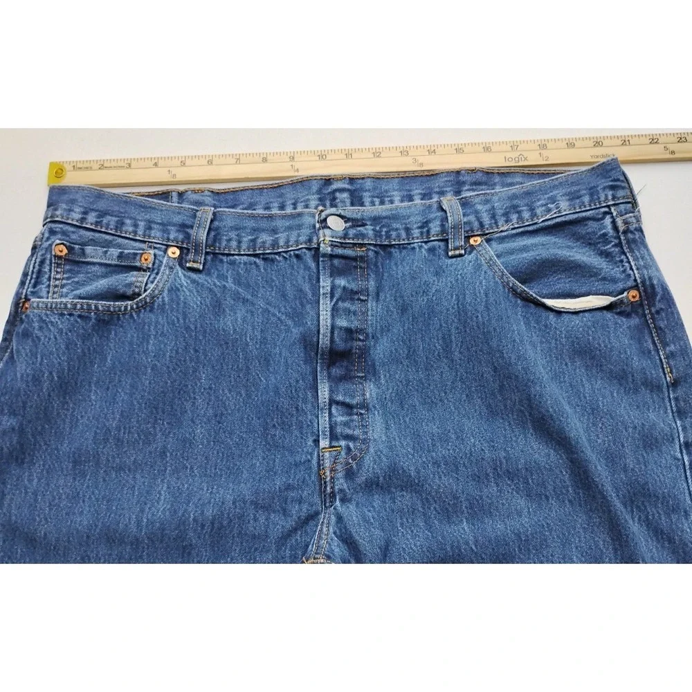 Levi's 501 Men's Blue‎ Straight Jeans 42x30 Dark Wash Button Fly Denim